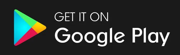 Google Play logo with text saying 'Get it on Google Play' on a black background.